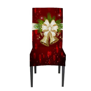 1/4Pcs Christmas Stretch Chair Cover Seat Slipcover Dining Room Party Home Decor