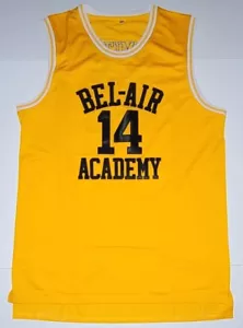 Maglia basket Bel - Air Academy Will Smith #14 gialla e nera taglia XXL - Foto 1 di 10