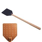 Fly Swatter Brown Heavy Duty Leather & Beech Wood Long Handle Tools For Ind #