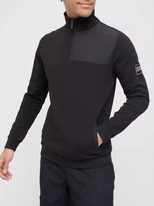 Men's Lightweight Jumper by Nuevo Club 1/4 Zip Black |Size Small  - Picture 1 of 4