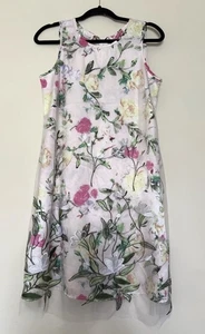 SPENSE Womens Pink Floral Embroidered Mini Dress Size 6 Sleeveless Feminine - Picture 1 of 10