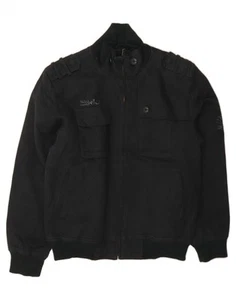 QUIKSILVER Mens Bomber Military Jacket UK 38 Medium Black Cotton CH10 - Picture 1 of 3