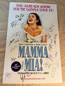 Mamma Mia Signed Autographed 14x22 Window Card Broadway 2025 Cast Winter Garden - Picture 1 of 7