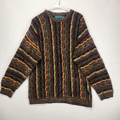 Suéter De Colección Tundra Canadá Para Hombres 2X Tejido 3D Texturizado Multicolor Biggie Hip Hop Foto 1 de 4