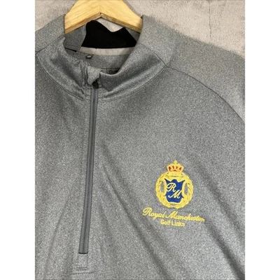 Top Royal Manchester Golf Links 1/4 Cremallera Para Hombre 2XL Gris Adidas Elastizado Atlético Foto 1 de 4