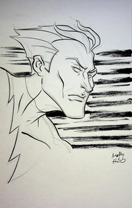 QUICKSILVER - X-Men Original MATT HEBB SIGNED Hand Inked Comic Art MARVEL COMICS - Picture 1 of 2