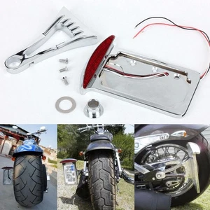 Motorcycle Side Mount License Plate Bracket +Led Tail Light For Harley Sportster - Imagen 1 de 9