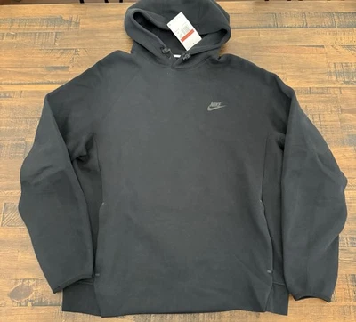 Nike Sportswear Tech Fleece Pullover Hoodie Black Men’s Sz Large FB8016-010 $115 - Image 1 of 4