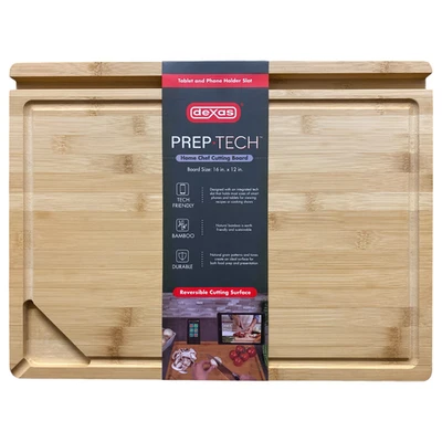 Tabla de cortar Dexas PrepTech con 2 ranuras compatibles con la tecnología y bordes biselados, 12"x16" Foto 1 de 2