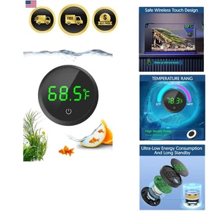 Digital Aquarium Thermometer Wireless Touch LED Display Fish Tank Temperature... - Picture 1 of 9