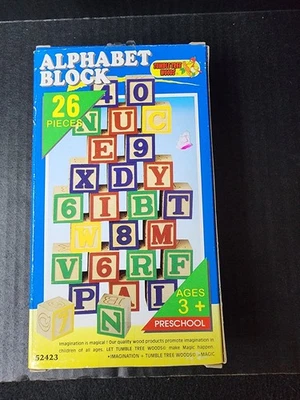 Wonder Tree 26-Piece Alphabet Blocks Solid Wood. VINTAGE 2004 2 AVAILABLE - Image 1 of 4