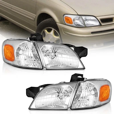Pair Headlights Assembly For 1997-2005 Chevy Venture Silhouette Montana Chrome Foto 1 de 4