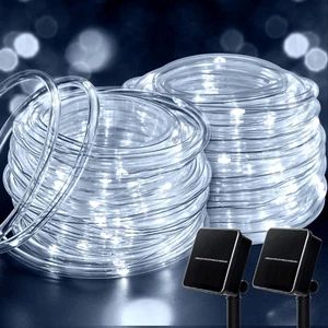 2-Pack 39FT 100LED Solar Rope Lights, Solar Outdoor Lights IP65 Waterproof Solar - Picture 1 of 7