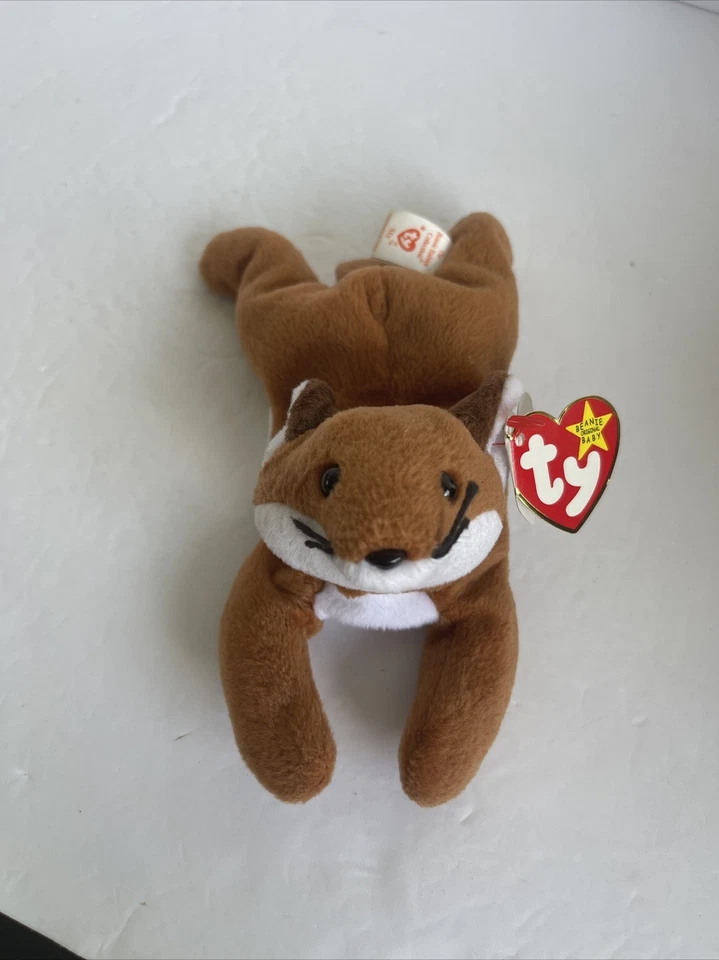 Beanie Baby Sly the Fox. Retirado. Pellets de PVC 1996, errores de etiqueta. 5ª Generación Foto 1 de 4