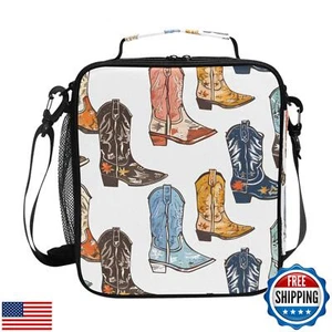 ALAZA Cowboy Boots Lunch Box Insulated Lunch Bag Girls Lunch Cooler Bag Tote - Picture 1 of 3