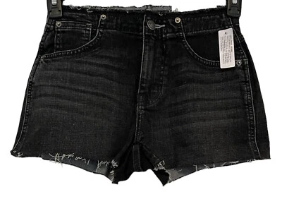 Arizona Jean Co. Shorts bainha crua tamanho júnior preto cintura alta desgastado novo com etiquetas tamanho 1 - Imagem 1 de 4