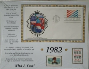 Happy Birthday What happened 1982 year postage stamps First Day cover History 41 - Picture 1 of 1