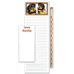 Rottweiler To Do List Magnetic Shopping Pad Notepad & Pencil Gift Set - Picture 1 of 1