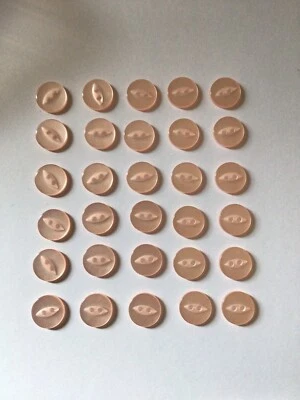 30 x 12mm Pale Pink Fish Eye 2 Hole Buttons Sewing/Knitting/Crafts - Image 1 of 3