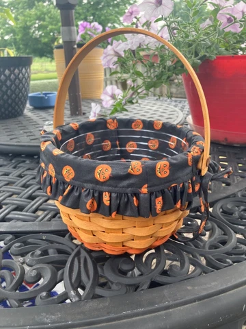 Longaberger 1996 Small Pumpkin Basket Liner Protector Cover