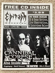 1999 EPITAPH MAGAZINE death metal FANZINE CANNIBAL CORPSE MORTICIAN CRYPTOPSY - Picture 1 of 6