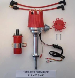 small cap 1959-78 BIG BLOCK Chrysler 413 426 440 RED HEI Distributor + 45K  Coil - Picture 1 of 1