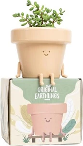 Pot, Cute Plant Pot, 3.5 Inch Plastic Funny Planter with Drainage, Sitting - Picture 1 of 7