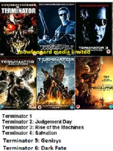 TERMINATOR COMPLETE 1-6 COLLECTION DE FILMS DVD Film 1 2 3 4 5 6 flambant neuf UK R2 - Photo 1/1