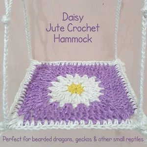 Gänseblümchen Blume Jute gehäkelt Hängematte Bett Spielzeug Langeweile Brecher für Bartagamen - Bild 1 von 12