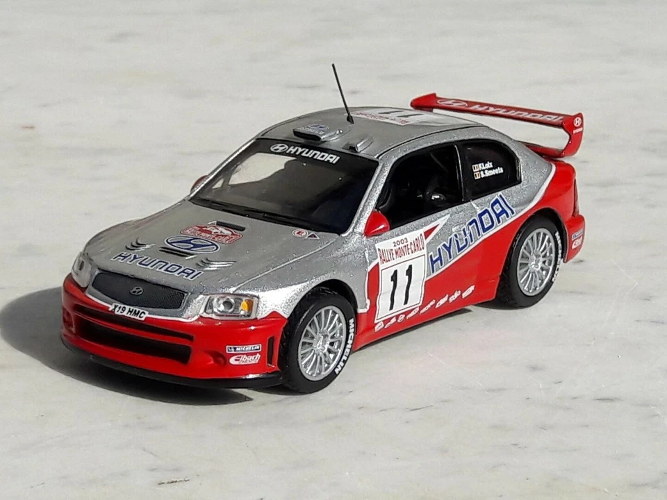 HYUNDAI ACCENT WRC RALLYE MONTE CARLO 2003 IXO 1/43 LOIX SMEETS IXO ALTAYA - Photo 1/2