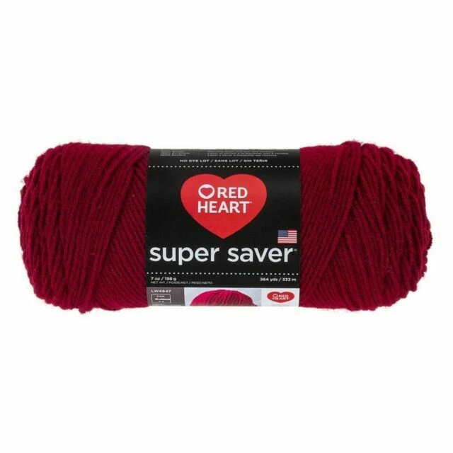 Red Heart Super Saver Yarn Burgundy in Wrapper 7oz 364 Yads 100 Acrylic