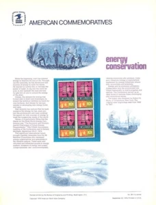 #38 10c Energy Conservation #1547  USPS Commemorative Stamp Panel - Picture 1 of 1