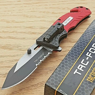 Tac Force Fire Rescue Assisted Folding Knife 3¼″ Stainless Blade Aluminum Handle - Image 1 of 4