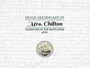 Mrs. Chilton  - Mayflower Pilgrim Commemorative 8x10 print certificate - Picture 1 of 2