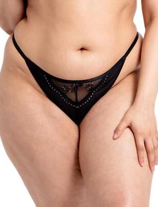 Curvy Kate Stardust Thong Sexy Minimal Womens Lingerie CK083200 Black Sparkle - Picture 1 of 28