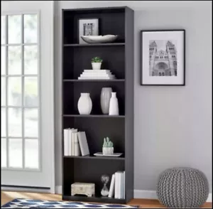 71" Tall Adjustable Framed 5-Shelf Wood Bookcase Shelf Storage Shelving Wide - Picture 1 of 7