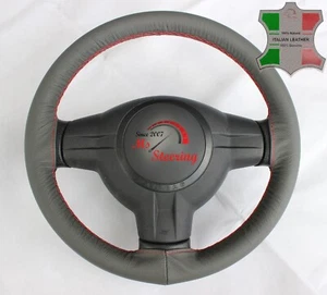 CUBIERTA DE VOLANTE DE CUERO GRIS PARA RENAULT MEGANE MK 2 02-09 BORDES CERRADOS R - Imagen 1 de 6