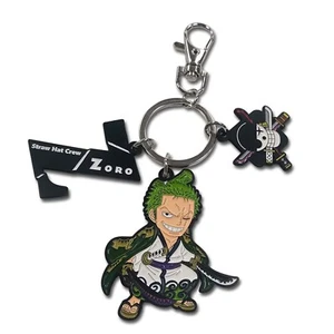 One Piece Roronoa Zoro Chibi Enamel Multi-Charm Keychain - Picture 1 of 2
