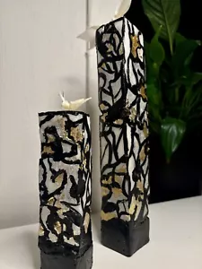 Luxury Handmade Candle Set - Black and White with Gold Accents - Picture 1 of 10