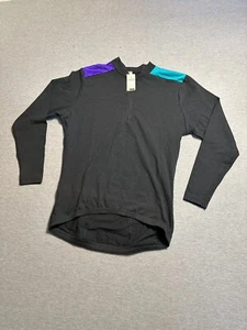 Sports Authority Radsport Trikot Herren 90er schwarz lila blaugrün 1/4 Reißverschluss langärmelig - Bild 1 von 7