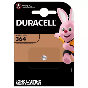 Batteria Pila DURACELL 364 SR60 V364 KS364 SR621SW RW320 354-1W 280 per Orologio - Foto 1 di 1