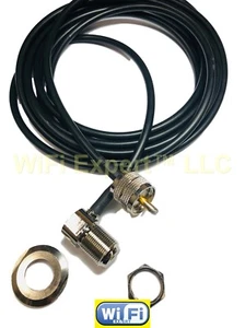 10FT UHF male to SO239 UHF female bulkhead right angle for car radio antenna cbl - Picture 1 of 3