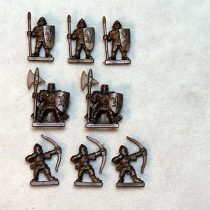 8 LIONHEART JUEGO DE MESA CABALLEROS Guardias ARCO FLECHA Piezas de Repuesto Figuras DORADO - Imagen 1 de 1