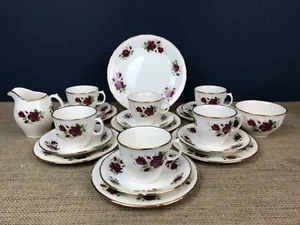 JUEGO DE TÉ DE 21 PIEZAS X DE COLECCIÓN MARGARET ROSA RIDGWAY STAFFORSHIRE - Imagen 1 de 12