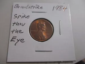 1984 Broadstrike Broad Strike Lincoln Cent Ray Thru The Eye moneta molto bella! - Foto 1 di 15