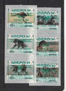 1994 Australia Koalas & Roos Aeropex Counter Printed Stamps 45c set 6 fu - Picture 1 of 1