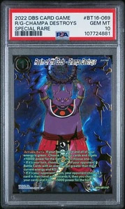 Realm of the Gods - Champa Destroys BT16-069 SPR FOIL Dragon Super Card PSA 10 - Imagen 1 de 2