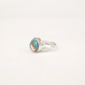 Spiny Oyster Natural Gemstone Solid 925 Sterling Silver Ring All Ring Sizes. - Picture 1 of 2
