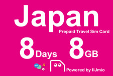 Japan Travel - NEW Docomo IIJmio 8 days 8GB prepaid data SIM card Best Value