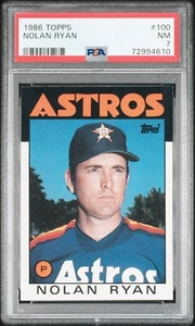 1986 TOPPS NOLAN RYAN #100 MLB BASEBALL CARD HOUSTON ASTROS HOF PSA 7 NEAR MINT - Foto 1 di 4